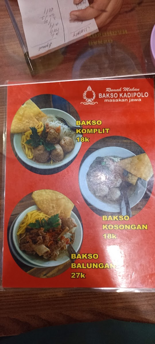 Bakso Kadipolo Solo Menu - Image 3