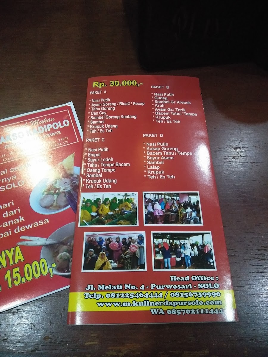 Bakso Kadipolo Solo Menu - Image 4